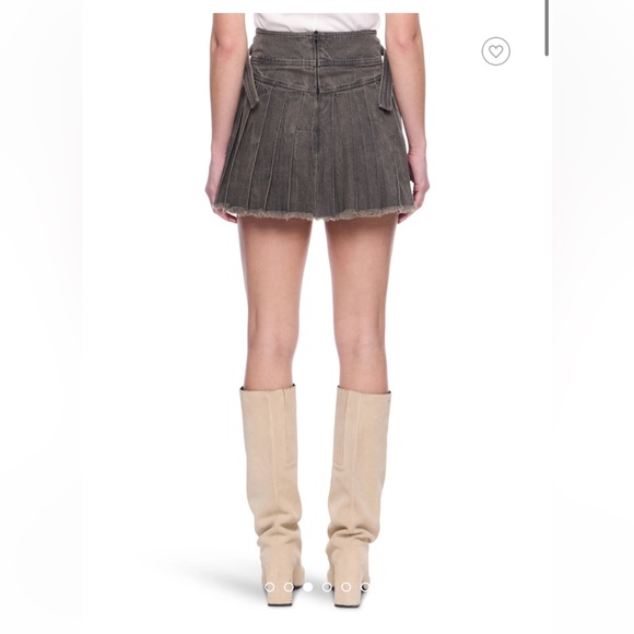 REVOLVE Private Policy New York Buckle Strap Pleated Mini Denim Skirt Grey Small - Picture 5 of 13